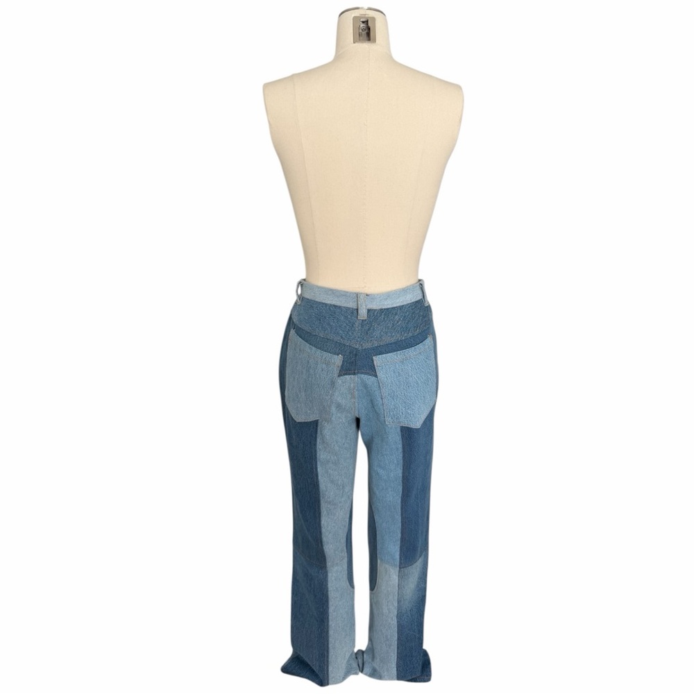 EB Denim Patchwork Straight Leg Jeans M